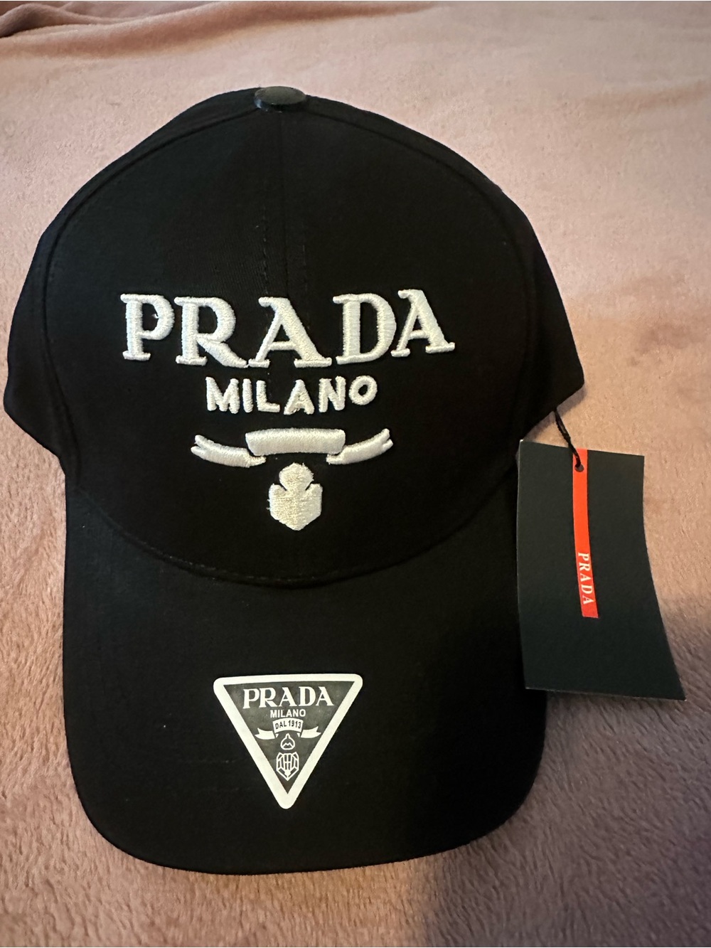 Prada Black Nylon and Leather Baseball Cap